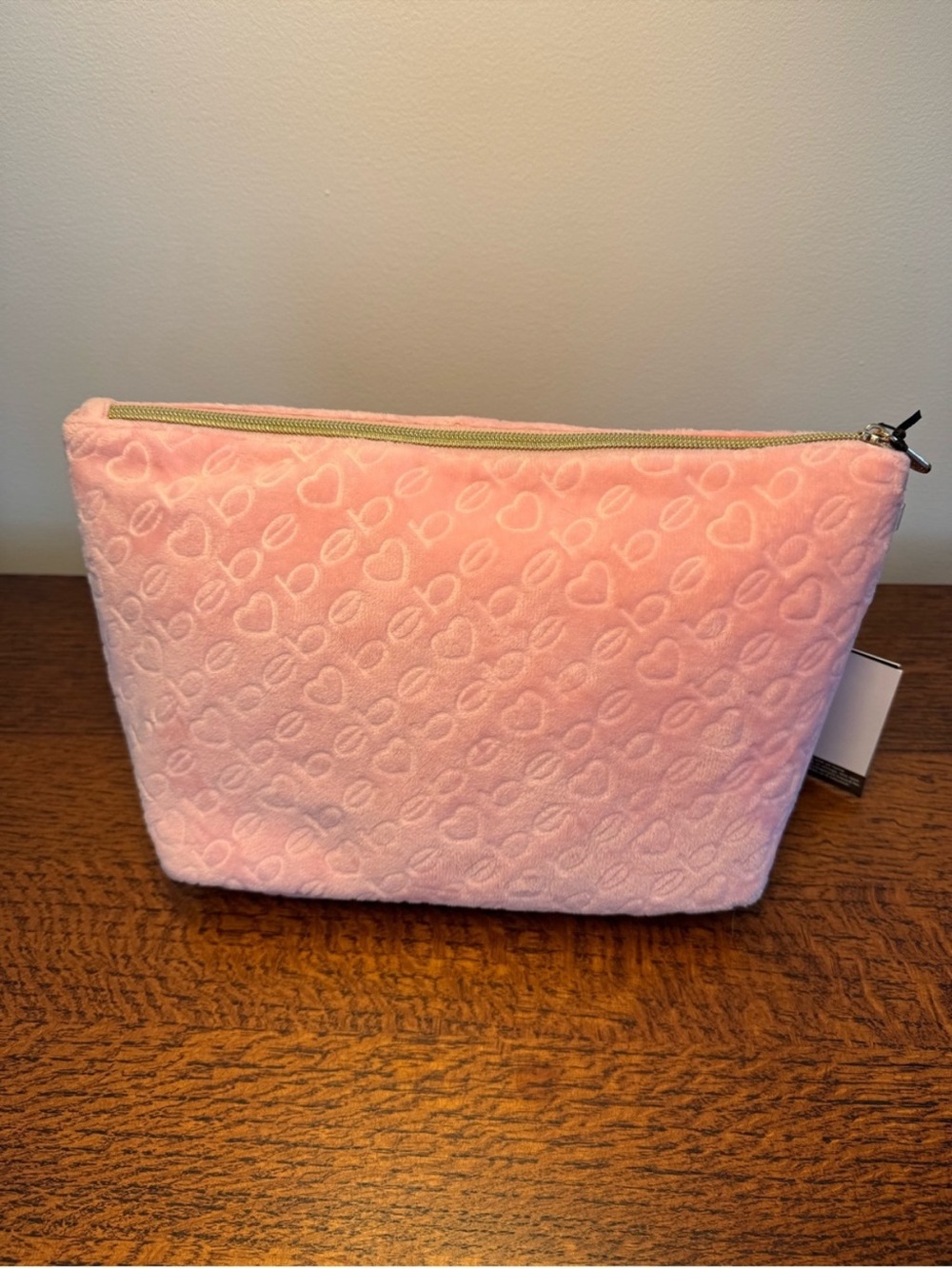 bebe Pink Quilted Heart-Embossed Cosmetic Bag with Travel Bottles - Picture 2 of 3